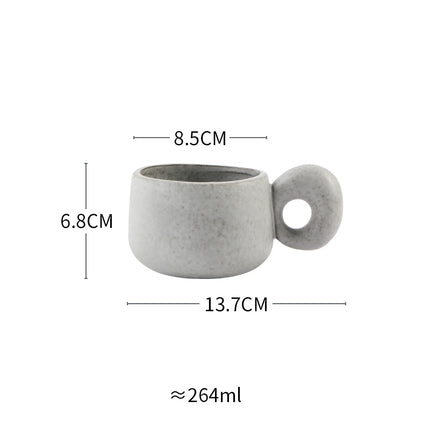 Tasse à café rétro en grès fabriquée à la main