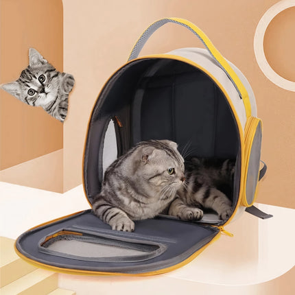 Mochila para gatos plegable y transpirable para viajes al aire libre: transportador de mascotas de gran capacidad