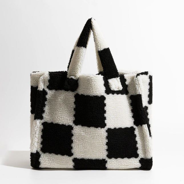 Sac fourre-tout en fausse fourrure souple et spacieux