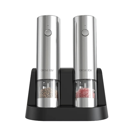 Rechargeable Electric Salt and Pepper Grinder Set with Base