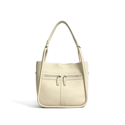 Sac seau en cuir véritable – Sac fourre-tout polyvalent à bandoulière et à main pour femme