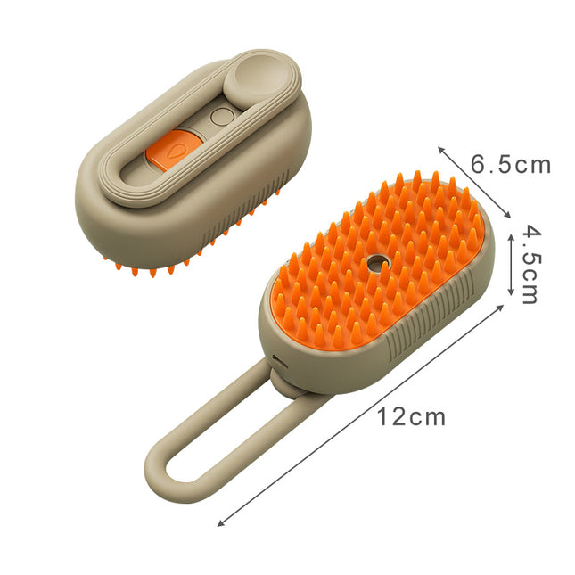 Brosse de toilettage électrique 3 en 1 pour chat avec fonction vapeur, massage et peigne