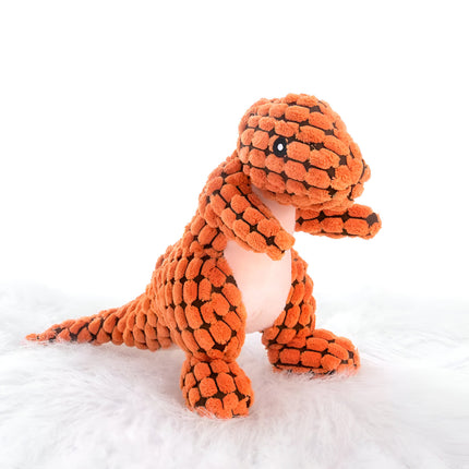 Lindo juguete de peluche de dinosaurio para masticar para perros