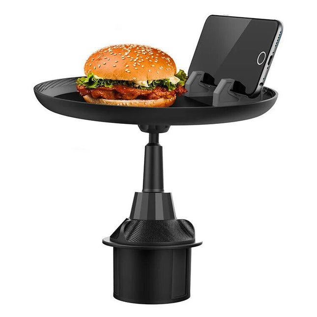 360° Swivel Car Storage Tray with Folding Dining Table & Drink Holder - Wnkrs