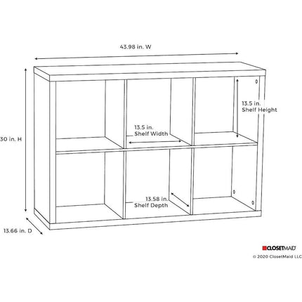 6-Cube White Wood Organizer Shelf - Wnkrs