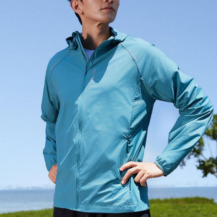 Chaqueta de running de verano con capucha y protección UV transpirable