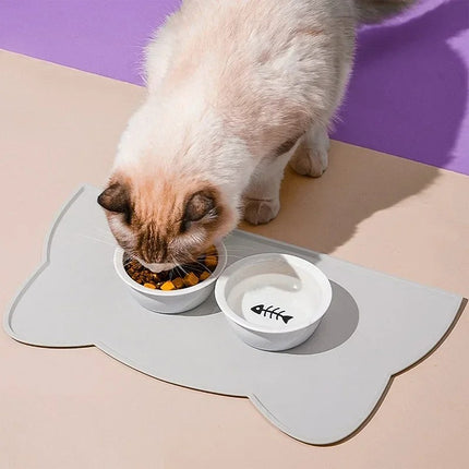 Tapis d'alimentation imperméable en silicone pour chiens et chats