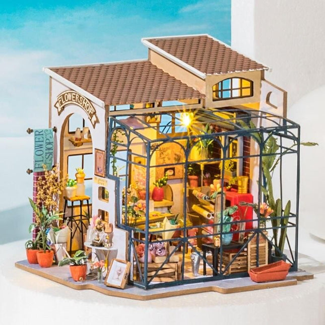 DIY Emily's Flower Shop Miniature Dollhouse Kit - Wnkrs