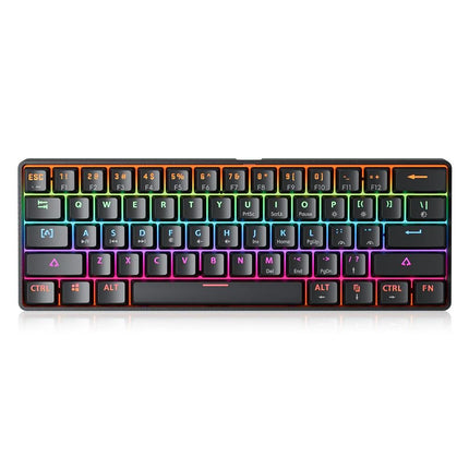 Teclado mecánico USB RGB compacto de 61 teclas con interruptores rojos