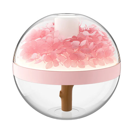 Humidificateur d'air portable sans fil avec fleur éternelle et lampe blanche chaude