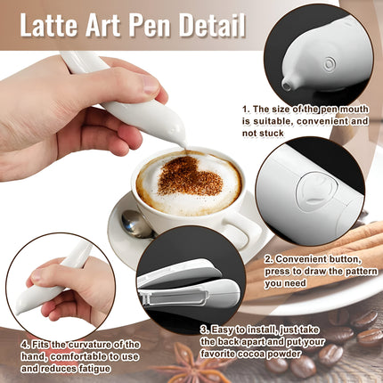 Electric Latte Art Pen for Coffee, Cake, and Spice Decoration