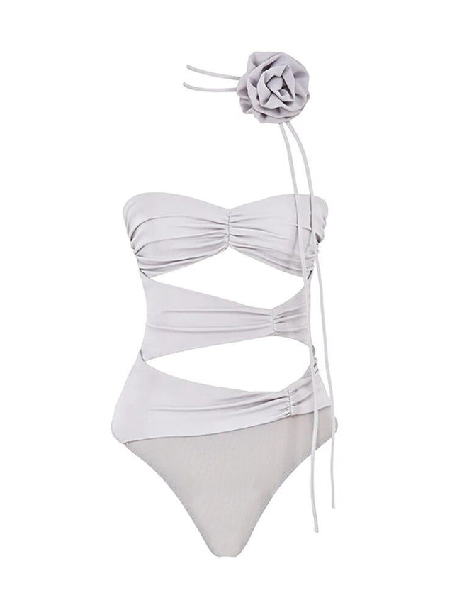 Body froncé violet à épaules dénudées