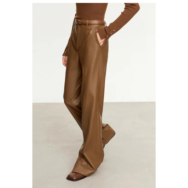 Minimalist PU Leather Casual Pants