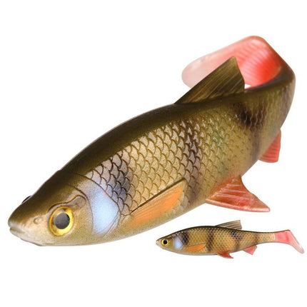 Señuelo de pesca con cola de paleta River Roach 3D