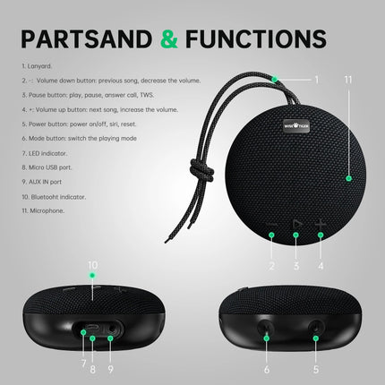 Haut-parleur Bluetooth portable d'extérieur