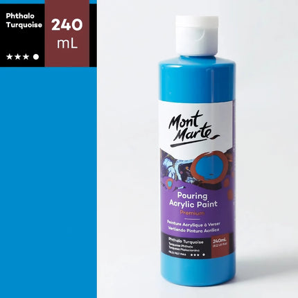 Pintura acrílica fluida de alto brillo de 240 ml: pigmento artístico resistente al agua y al sol