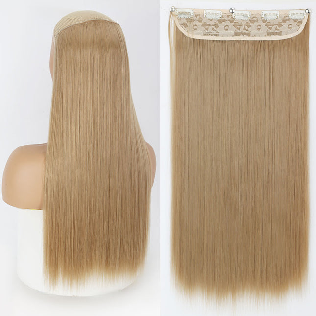 Extensiones de cabello sintético largo y liso con clip