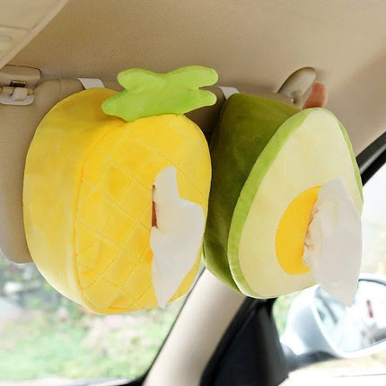 Plush Cartoon Tissue Holder for Car - Armrest & Seat Back Hanging Storage Napkin Box - Wnkrs