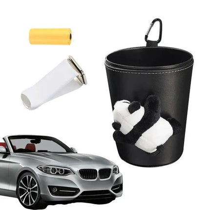 Compact Panda Car Trash Can & Organizer: Leak-Proof, Versatile, & Stylish - Wnkrs