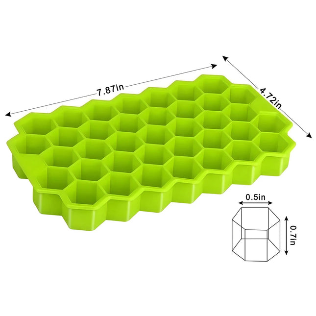 Bandeja de silicona para cubitos de hielo con forma de panal de abeja de 37 cavidades