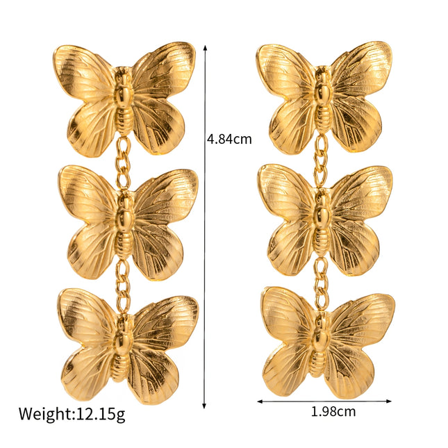 Exquisite Stainless Steel Butterfly Stud Earring