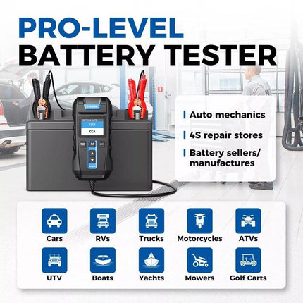 Advanced 12V/24V Digital Battery Tester with Built-in Printer and Multilingual Support - Wnkrs