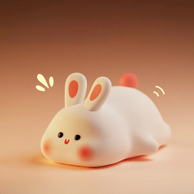 Lampe de nuit en silicone en forme de lapin mignon