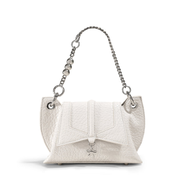 Sac à bandoulière à motif papillon blanc texturé haut de gamme