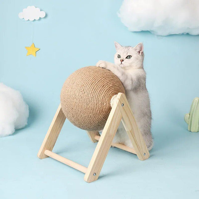 Rascador de bolas para gatos ecológico con forma de patita
