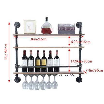 Industrial Pipe & Wood Wine Rack - Wnkrs