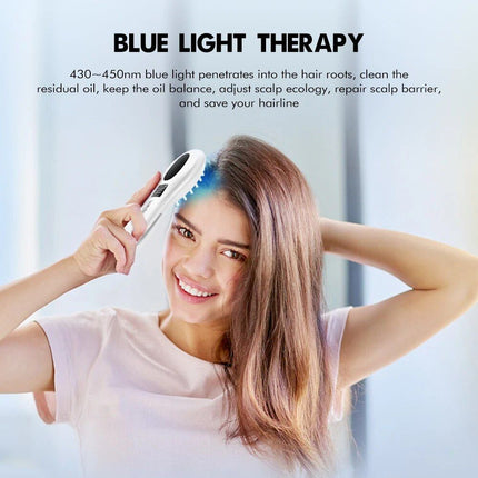 Electric Hair Growth and Scalp Health Massage Comb with Red/Blue Light Therapy - Wnkrs