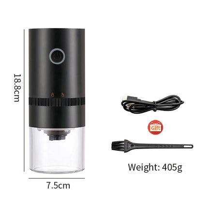 Portable Electric Coffee Grinder with USB Type-C Charging & Ceramic Burr