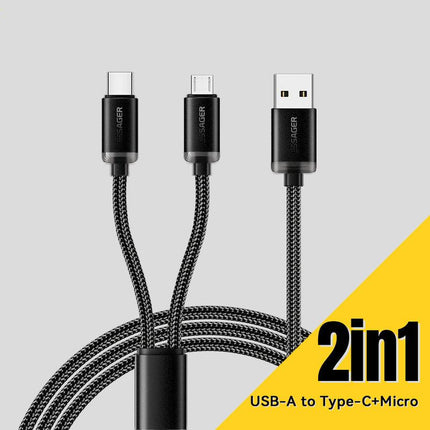 Cable de carga rápida 2 en 1 micro USB y tipo C de Essager