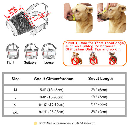 Muselière pour chien en maille respirante