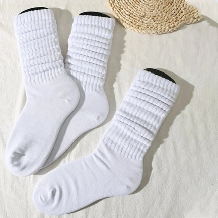 Lot de 3 paires de chaussettes plissées mi-longues à bulles pour femmes