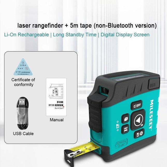 40M 2-In-1 Digital Laser Tape Measure & Rangefinder