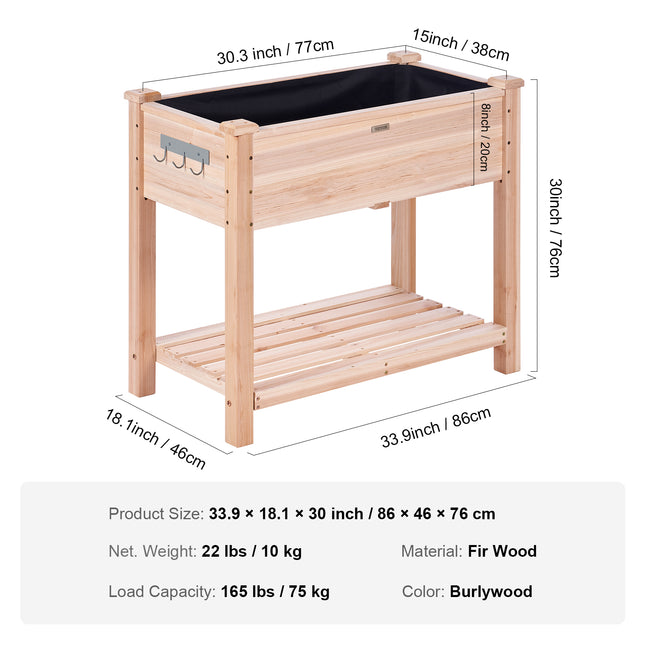 Kit de jardinera elevada de madera para jardín