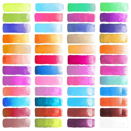 Juego de acuarelas de 48 colores con pinceles de agua: perfecto para artistas y principiantes