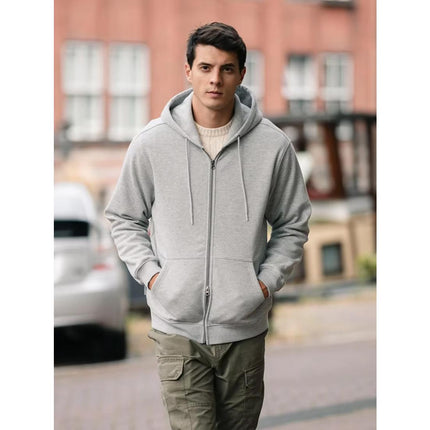 Sudadera con capucha y forro polar de gran tamaño con cremallera completa para hombre