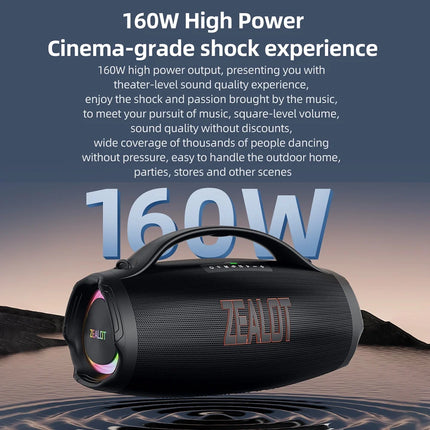 160W Portable Bluetooth Speaker with Wireless Subwoofer