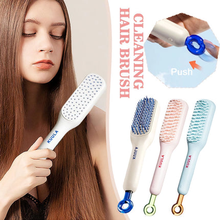 Telescopic Anti-Static Scalp Massage Comb: Self-Cleaning, for All Hair Types