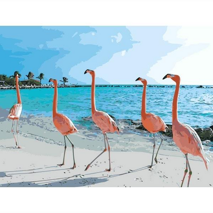 Paint by Numbers Set - Flamingos Beach - Wnkrs