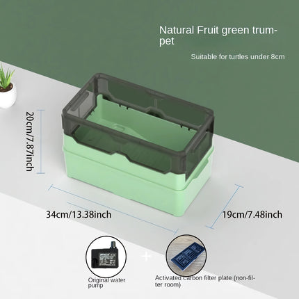 Bac à tortues brésilien avec plate-forme de séchage - Aquarium anti-fuite