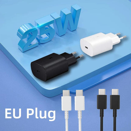 Cargador USB tipo C superrápido de 25 W con cable para teléfonos inteligentes y tabletas