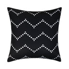 2 pièces 18x18 pouces / Noir avec zigzag carré blanc