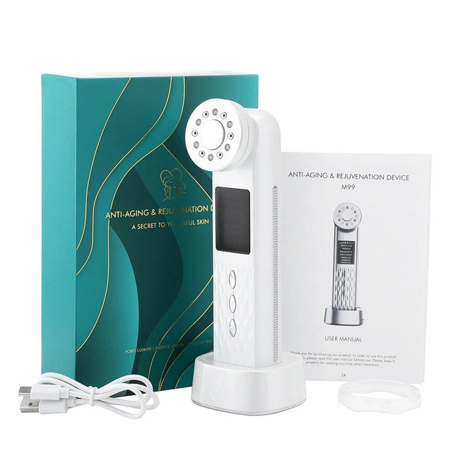 4-in-1 Ultrasonic Facial Massager: Radiofrequency Skin Tightening & LED Care - Wnkrs