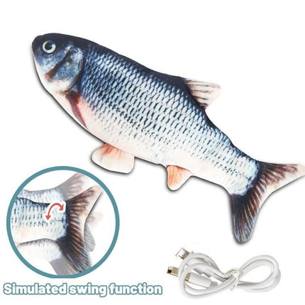 Interactive 3D Plush Fish Toy for Cats - Wnkrs