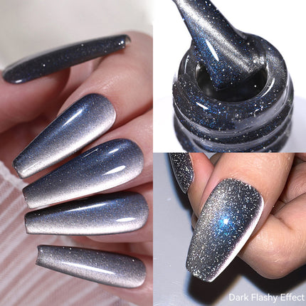 Esmalte de uñas en gel magnético con efecto gato y luz de luna reflectante de 10 ml