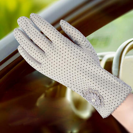 Women's Elegant Polka Dot Patterned Gloves - Wnkrs