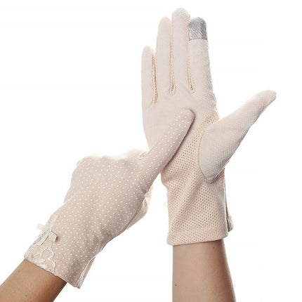 Women's Elegant Polka Dot Patterned Gloves - Wnkrs